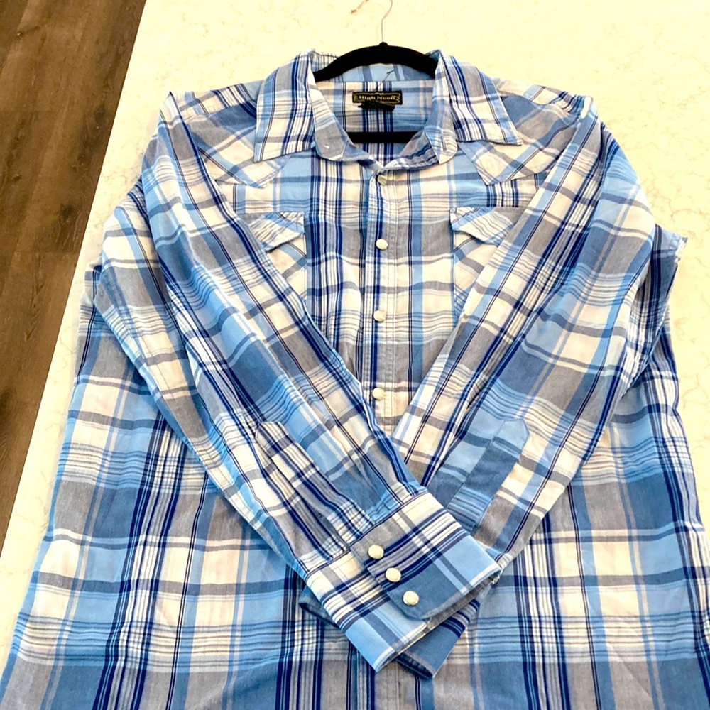 Mens plaid blue High Noon shirt